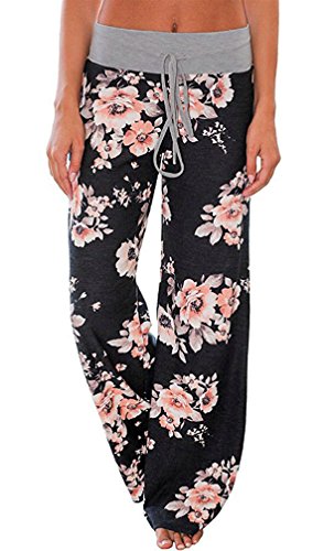 AMiERY Women’s Comfy Casual Pajama Pants Floral Print