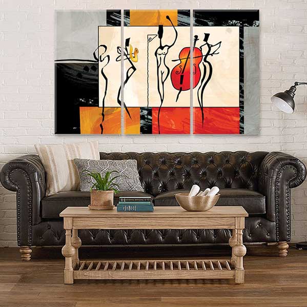 Abstract Musicians Decor Large Canvas