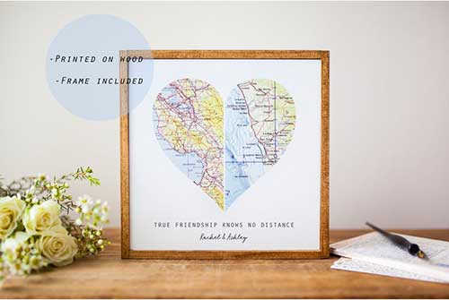 Best Friend Christmas Gifts Map Art