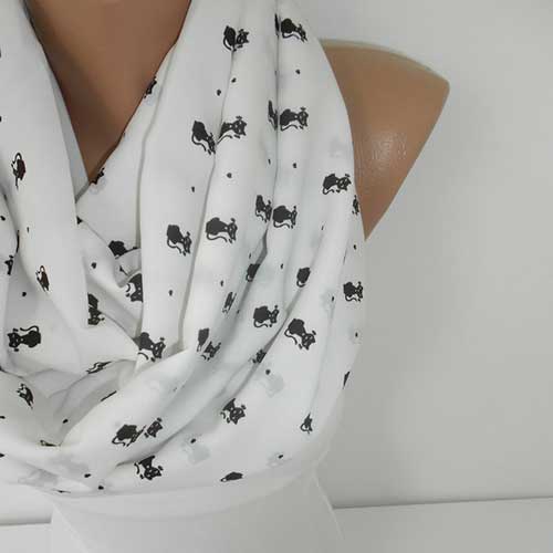 Cat Lover Print Infinity Scarf