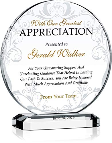 Crystal Appreciation Plaque