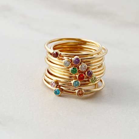 Dainty Birthstone Stacking Ring