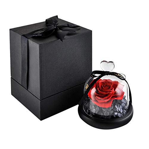 Eternal Rose Preserved Hand made Flower Rose with Beautiful Creative Heart Design