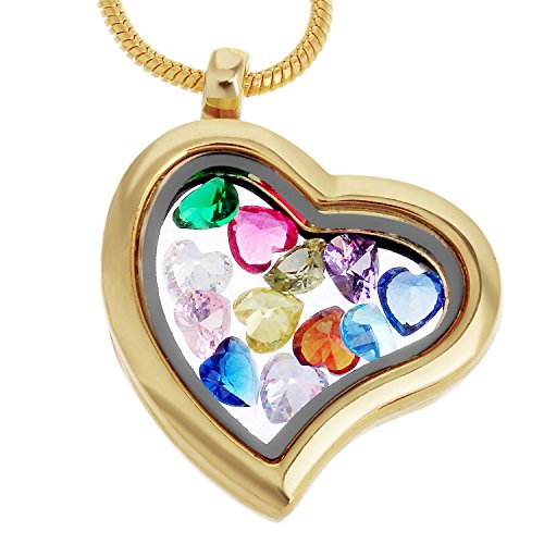 Golden Heart Floating Charm Necklace