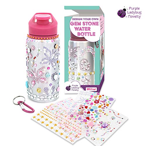 Personalized Water Bottles with Rhinestone Glitter Gem Stickers