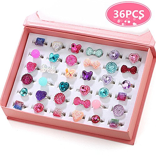 PinkSheep Little Girl Jewel Rings in a Box