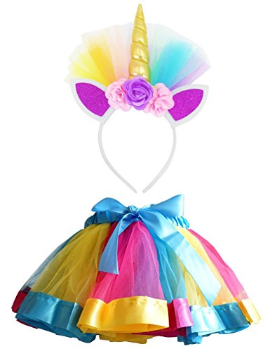 Rainbow Tutu Unicorn Skirt With Headband