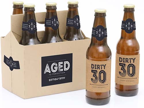 30th Birthday Bottle Labels