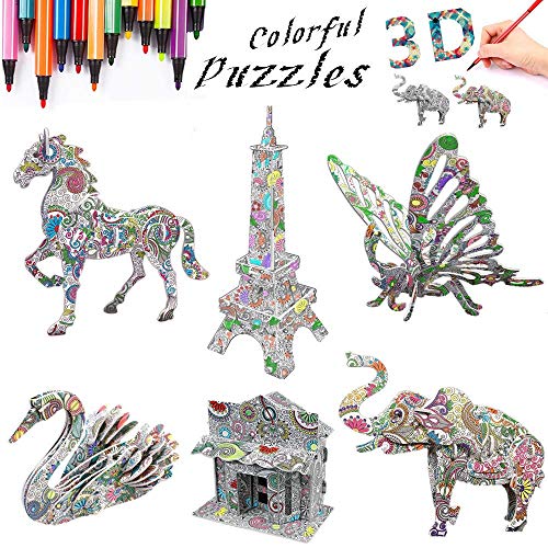 3D Coloring Puzzle Set