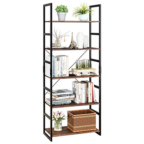 Homfa 5 Tier Vintage Bookcase