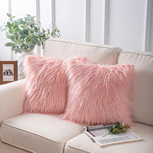 Phantoscope Pink Fuzzy Throw Pillows