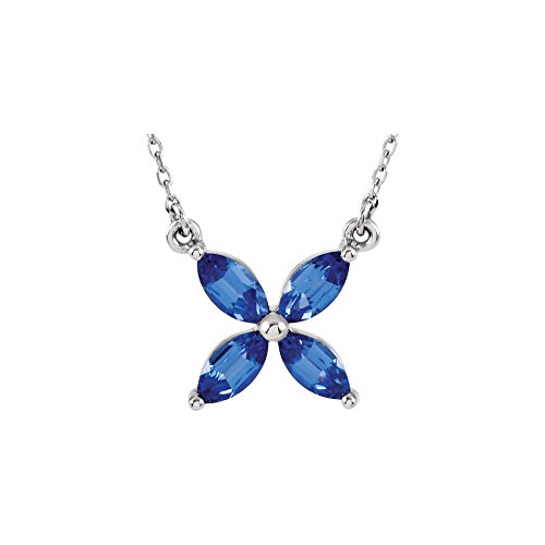 White Gold Blue Sapphire Necklace