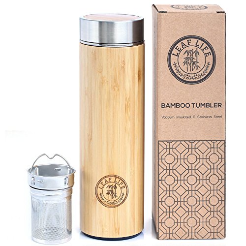 Bamboo Tumbler with Tea Infuser and Strainer