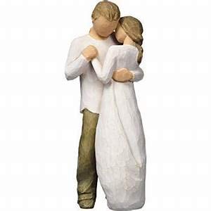 Hand Sculpted Bride and Groom Figurine