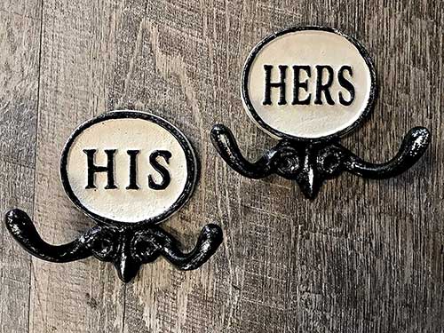 His and Her Towel Hooks