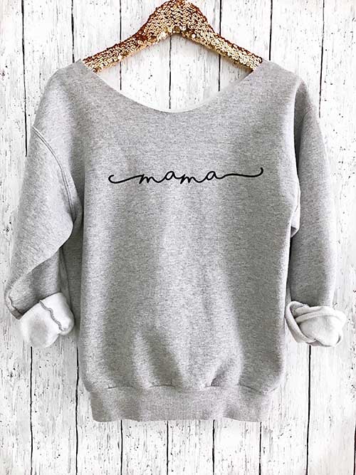 Mama Off Shoulder Sweatshirt