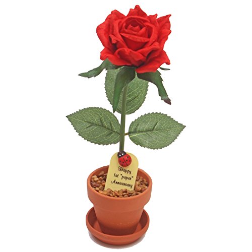 Potted Paper Desk Rose by JustPaperRoses