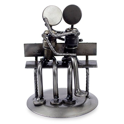 Recycled Auto Parts Park Bench Figurine