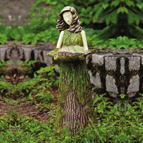 Sherwood Fern Statuary With BIrd Feeder