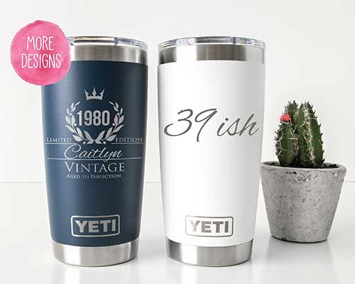 40th Birthday Personalized Yeti Tumblers