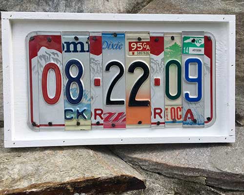 Custom Date License Plate Decor