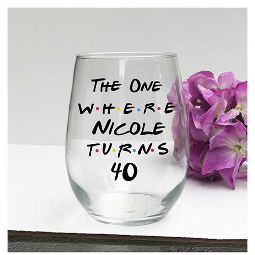 FRIENDS TV Show Glass With Personalized Message