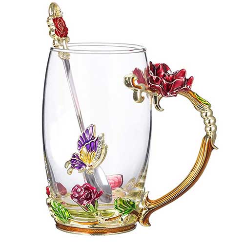 Flower Glass Tea Mug