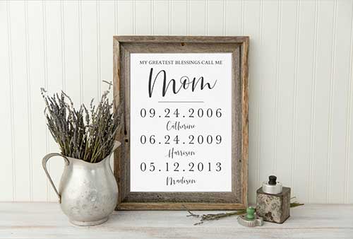 Mother of the Bride with Printed Dates