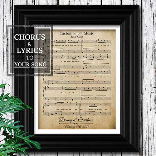 Personalized Wedding Song Sheet Music Art