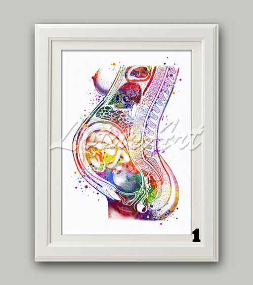 Pregnancy Wall Art Watercolor