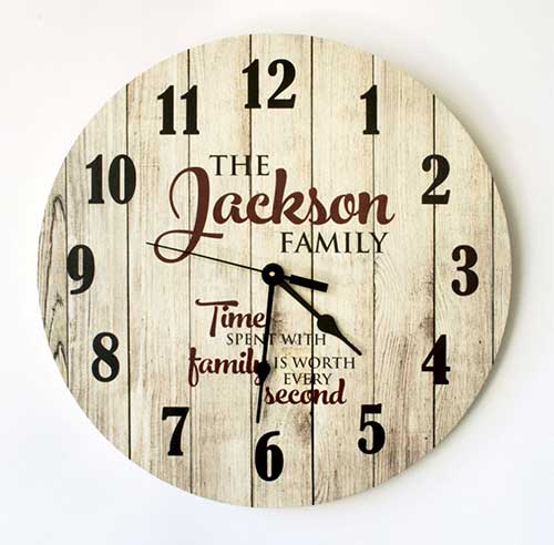 Rustic Clock With Personal Inscription