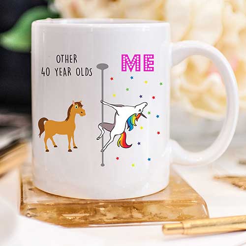 Unicorn Mug 40th Birthday