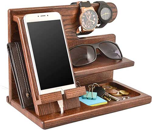 Wood Phone Docking Station Organizer