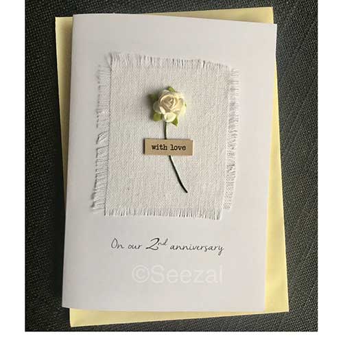 2nd Anniversary Cotton Card Keepsake