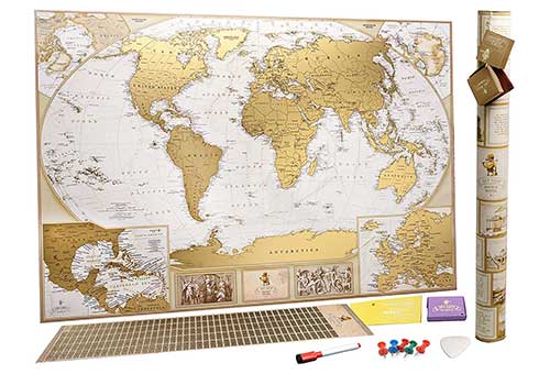 Antique Style Scratch Off Map