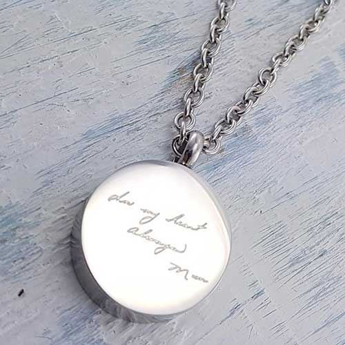 Custom Handwriting Cremation Urn Necklace