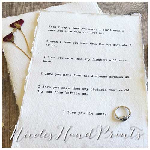 Hand Typed Poetry on Handmade Paper