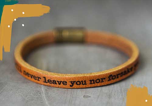 Scripture Leather Memory Bracelet