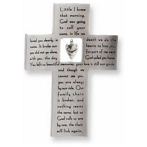 Silver Stone Resin Cross