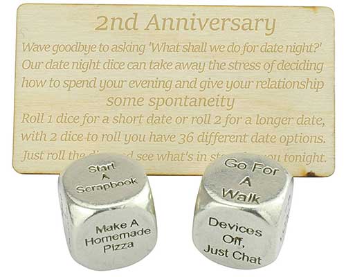 Year 2 Anniversary Date Dice