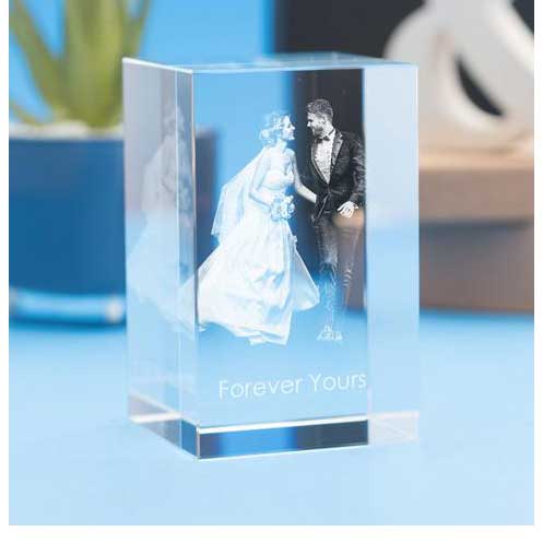 3D Customized Portrait Laser Engraved Crystal Tower