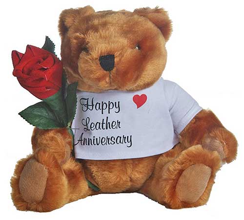 3rd Leather Anniversary Teddy Bear