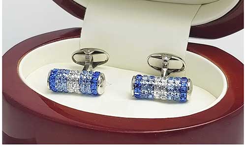 Blue Austrian Crystal Sapphire Cufflinks