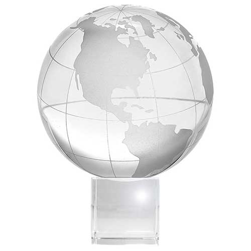 Crystal Globe with Crystal Display Stand