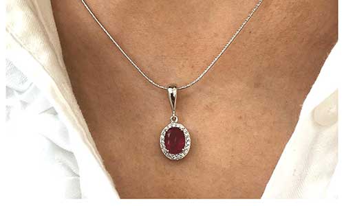 Genuine Ruby Halo Pendant