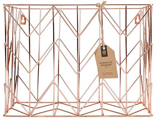 Hanging File Copper Desk Organizer