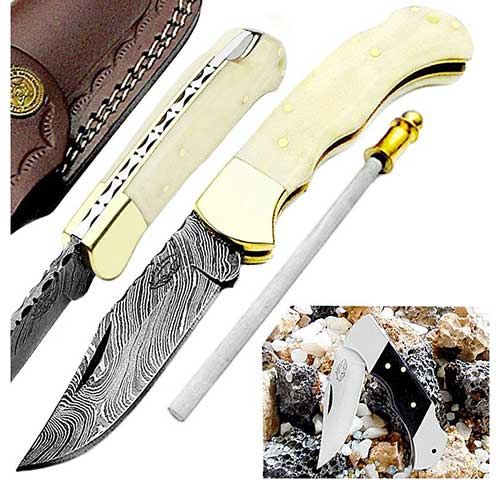 Ivory Like Pocket Knife Set