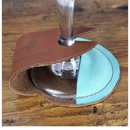 Leather Wine Glass Coaster