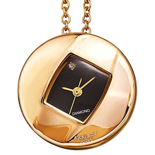 Long Chain Diamond Pendant Watch