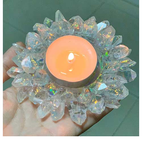 Opal Crystal Candle Holder